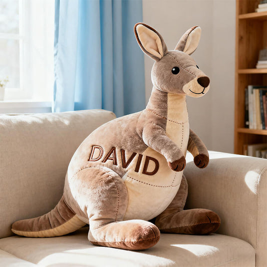 Personalized kangaroo shaped pillow