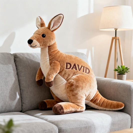 Personalized kangaroo shaped pillow
