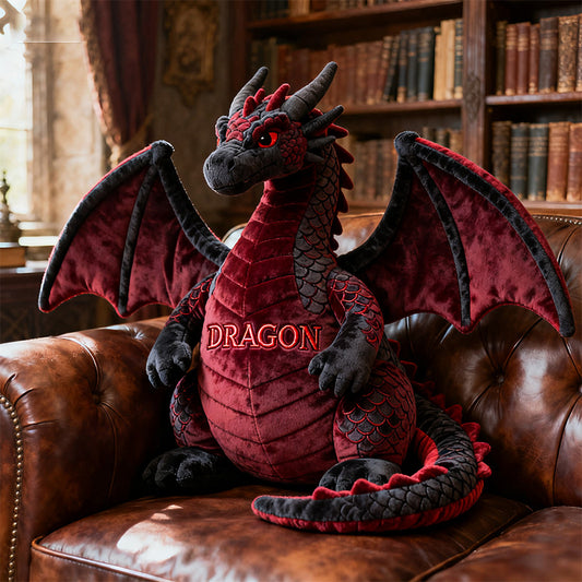 Personalized fire dragon - themed pillow