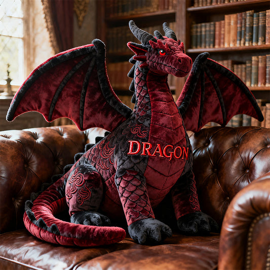 Personalized fire dragon - themed pillow