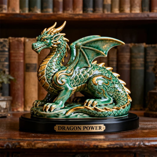 Personalized ceramic dragon themed desktop