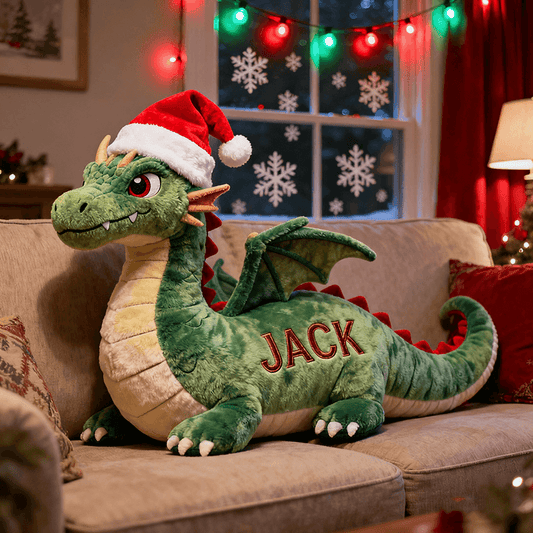 Personalized Christmas Dinosaur Pillow