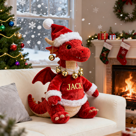 Personalized Christmas themed dragon pillow