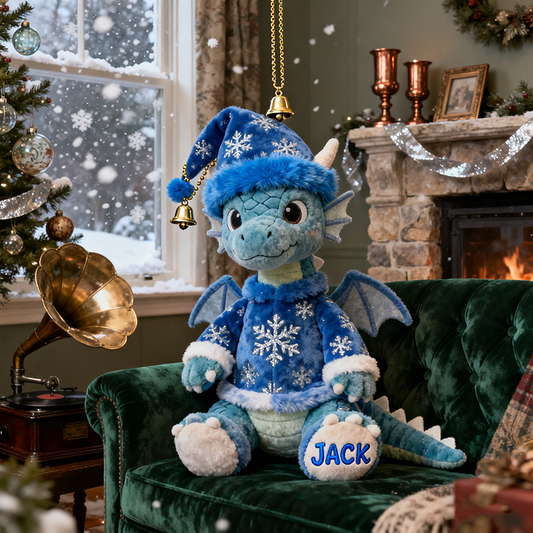 Personalized Christmas themed dragon pillow