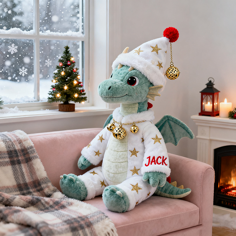 Personalized Christmas themed dragon pillow