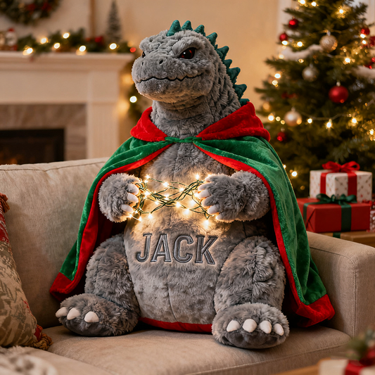 Personalized Christmas Cape Monster Pillow