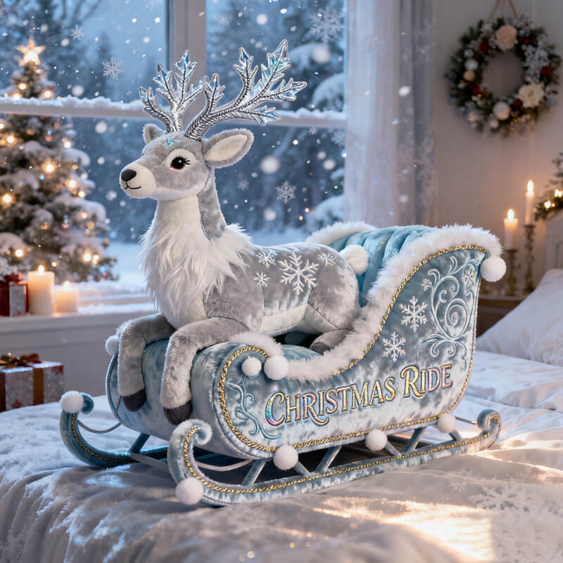Personalized snow deer car theme pillow
