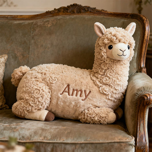 Personalized alpaca-themed companion pillow
