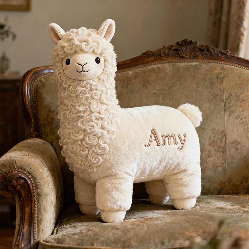Personalized alpaca-themed companion pillow