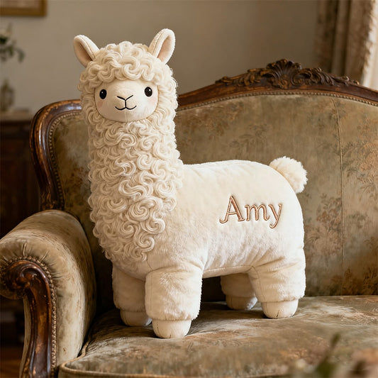 Personalized alpaca-themed companion pillow