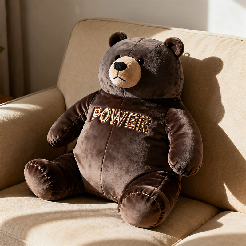 Personalized brown bear - themed pillow