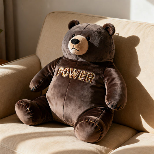 Personalized brown bear - themed pillow