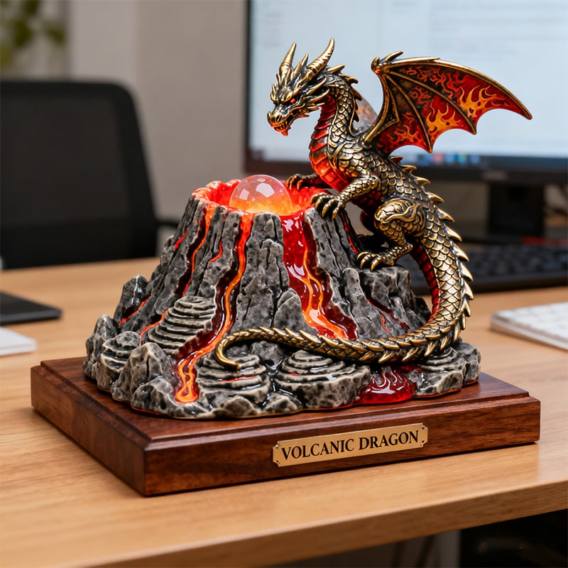 Personalized volcano dragon themed desktop