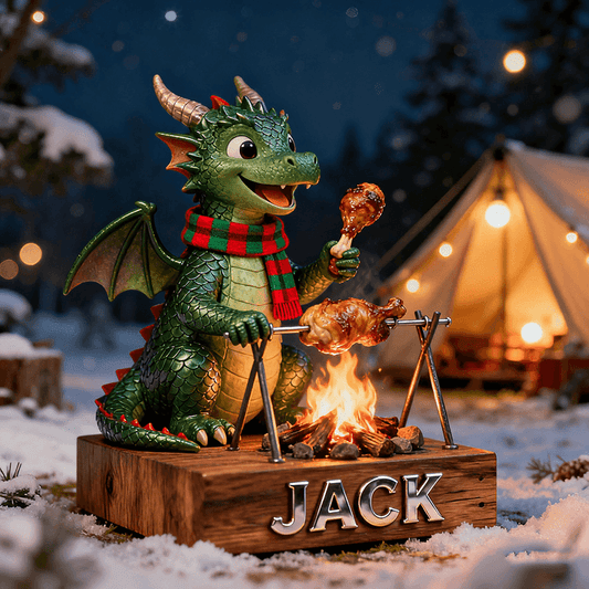 Personalized camping themed dragon