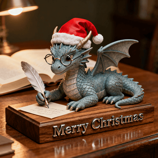 Personalized Christmas card themed dragon
