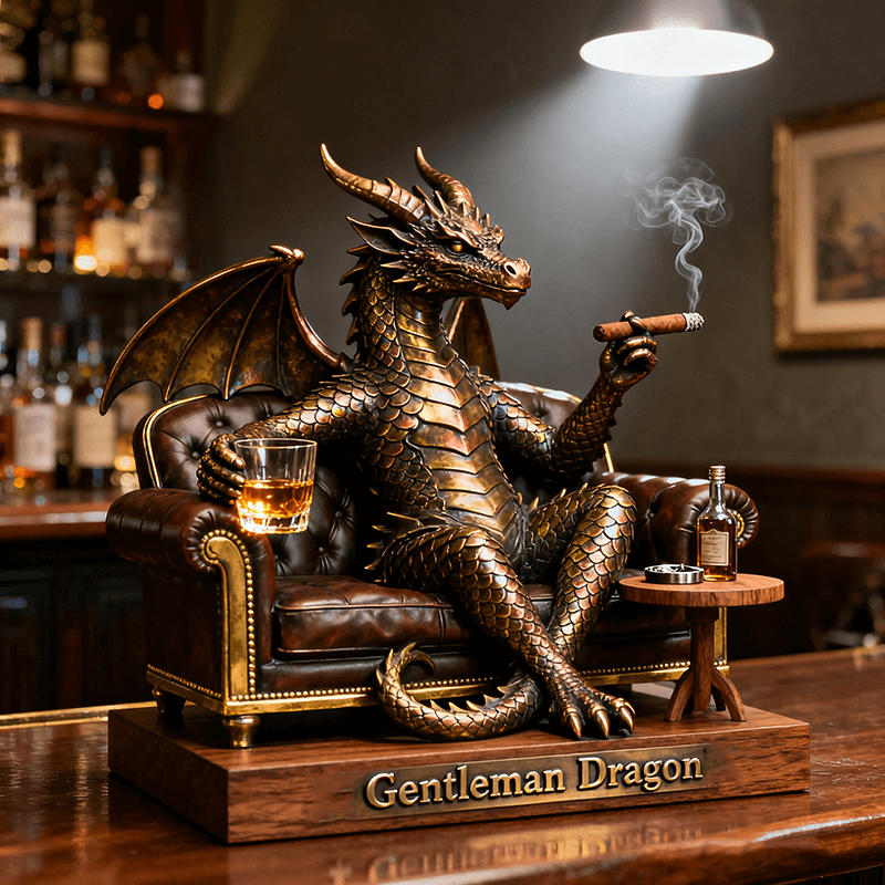 Personalized whiskey and cigar themed dragon