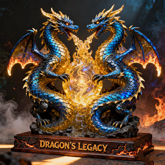 Personalized fierce double dragon themed