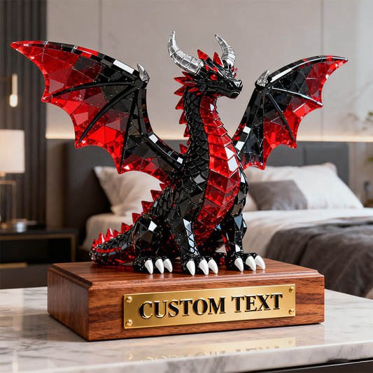 Personalized retro themed colorful crystal dragon