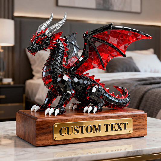 Personalized retro themed colorful crystal dragon