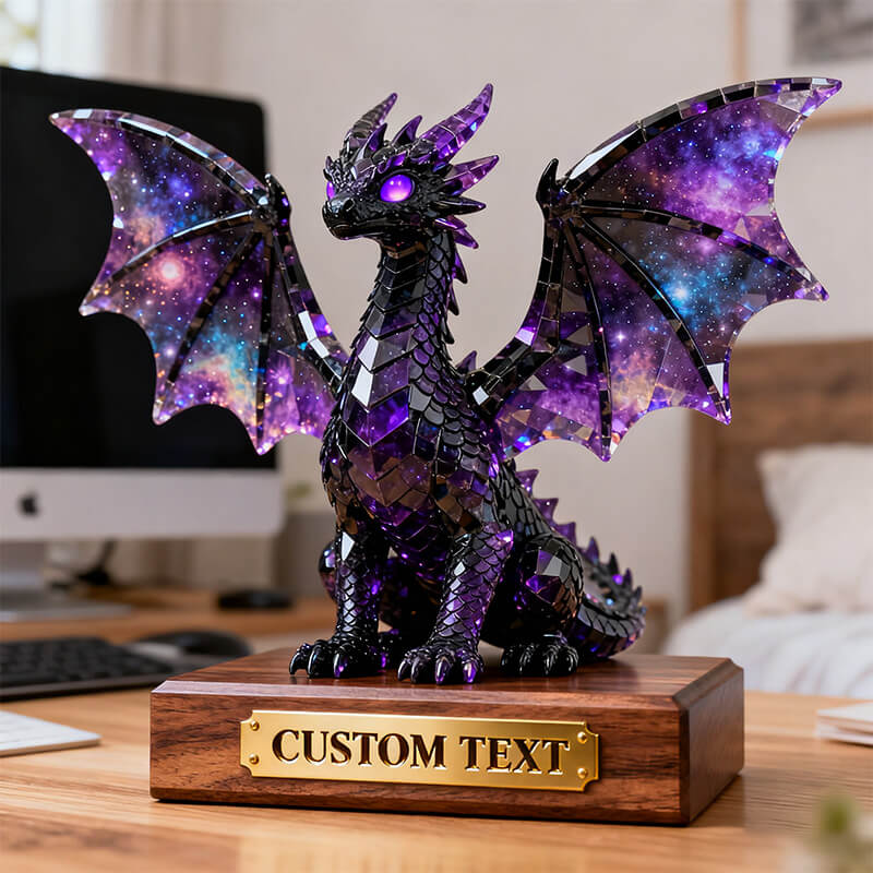 Personalized star-themed colorful crystal dragon