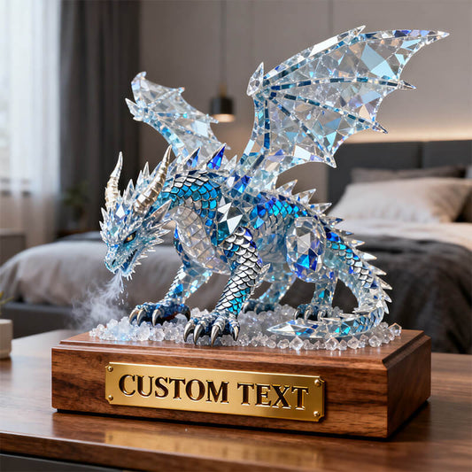 Personalized ice and snow themed colorful crystal dragon