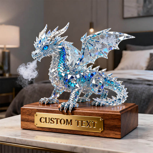 Personalized ice and snow themed colorful crystal dragon