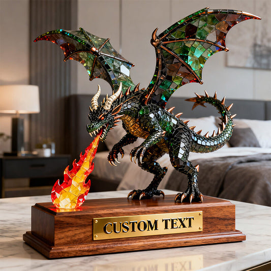 Personalized medieval retro colored crystal dragon