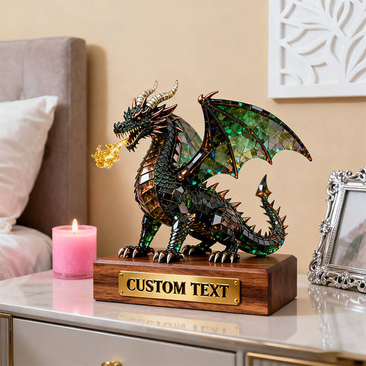 Personalized medieval retro colored crystal dragon