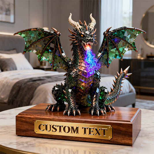 Personalized medieval retro colored crystal dragon