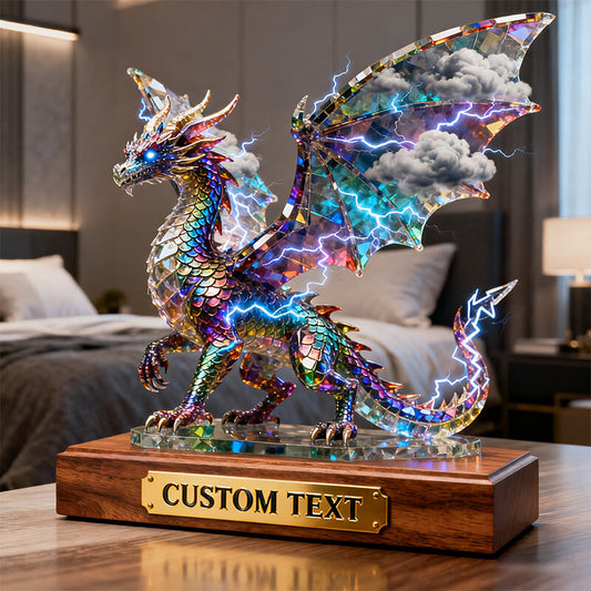 Personalized lightning-themed colorful crystal dragon