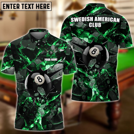 Billiards Ball 8 Dark Green Material Personalized Shirt