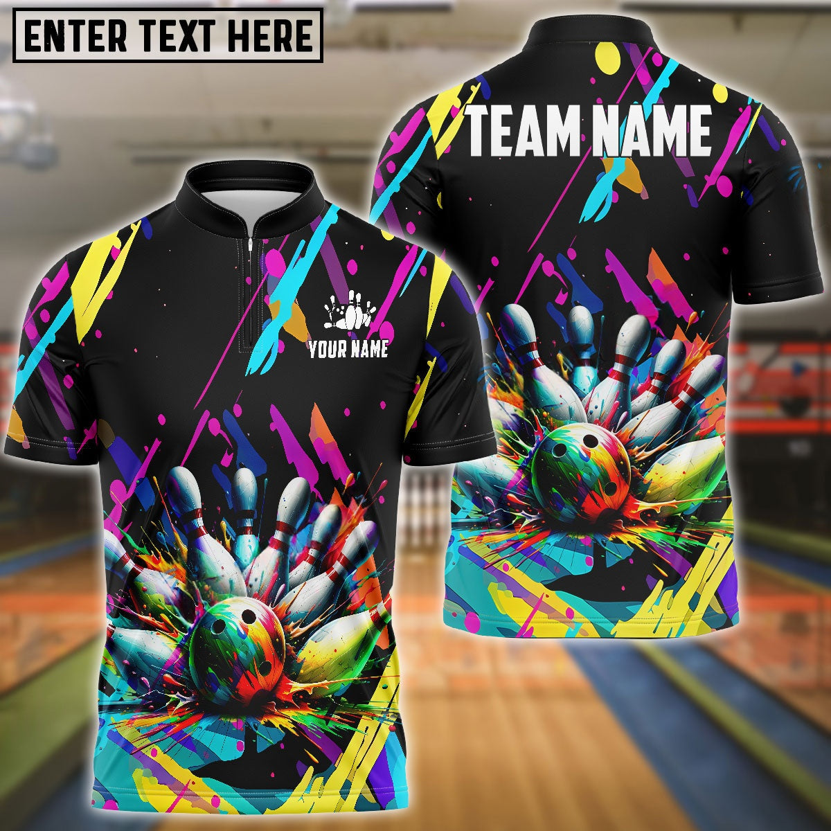 Bowling Graffiti Splash Paint Personalized Shirt