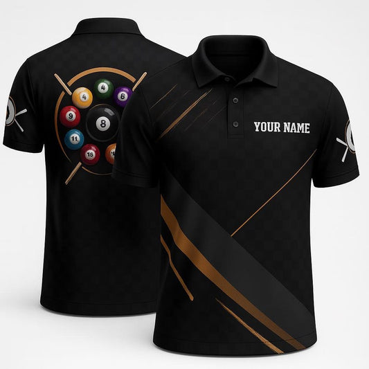 Custom Billiards Polo Shirt | Personalized Pool Team