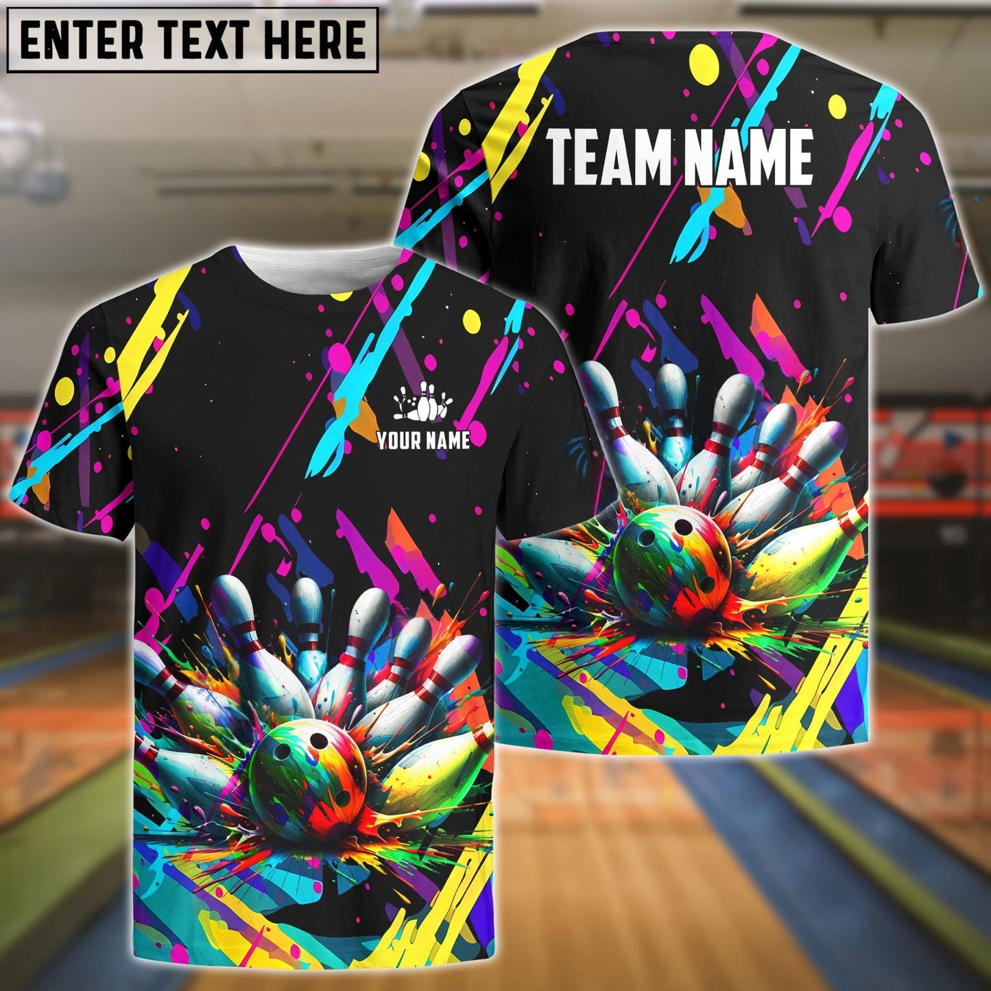 Bowling Graffiti Splash Paint Personalized Shirt