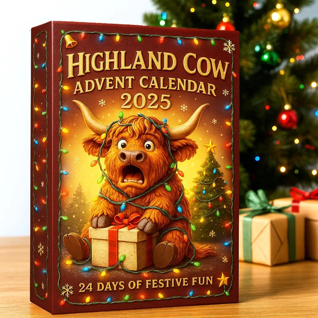 🐮Highland Cow Advent Calendar 2025🎄 - Handmade 3D Highland Cow Doll (24 pieces)