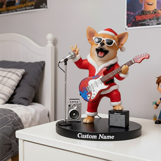 🐶 Custom Dog Drummer Figurine – Personalized Funny Animal Band Gift for Christmas 2
