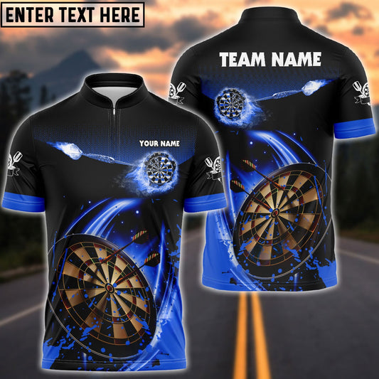 Blue Fire Darts Personalized Name, Team Name Shirt