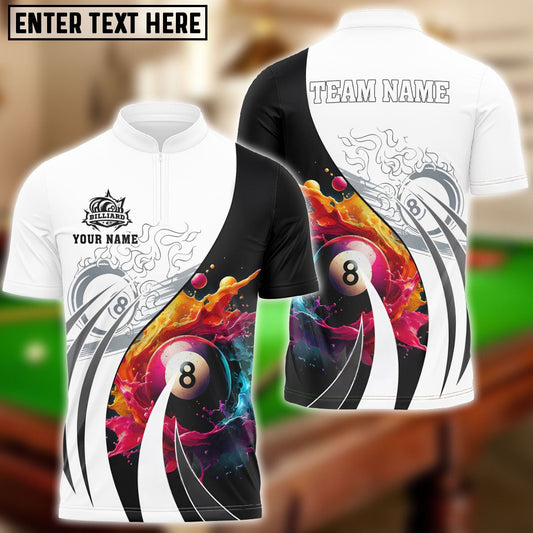 Billiards Ball 8 Colorful Paint Personalized Name Shirt
