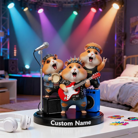 🐹 Custom Singing Hamster Band Figurine – Personalized Funny Music Lover Statue Gift 1