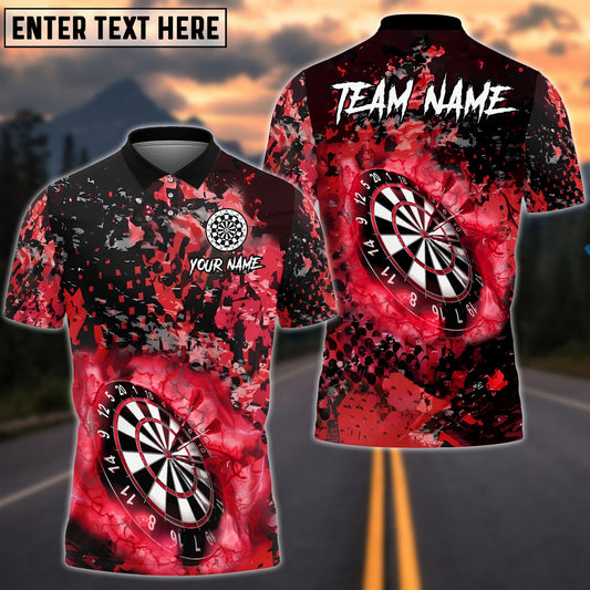 Darts Black Grunge Dartboard Personalized Name, Team Name Unisex Shirt (4 Colors)