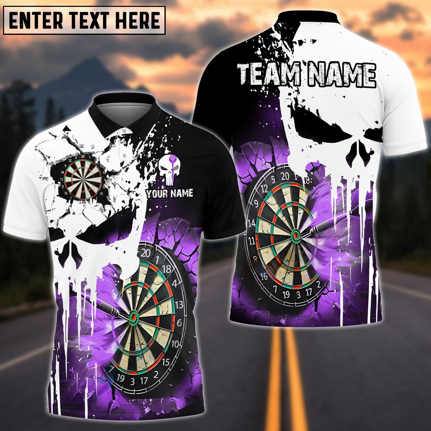 Darts Punished Skull Flame Personalized Shirt