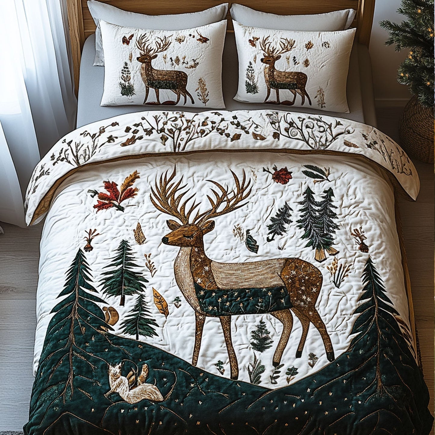 Antler Serenity 3-Piece Quilted Bedding Set