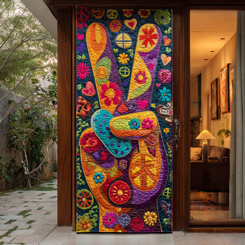 Bloom Peace Quilted Door Cover
