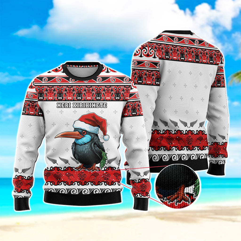 Symbols Knitted Sweatshirt Maori Pattern