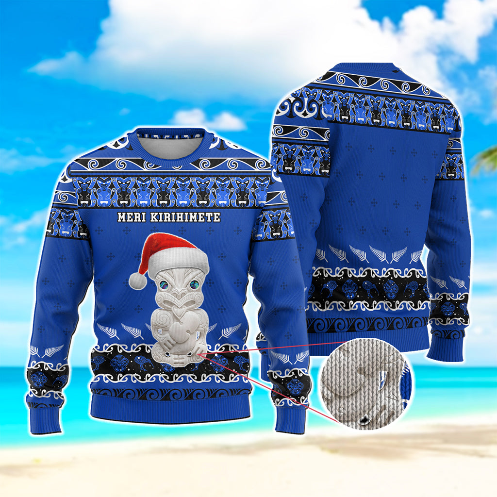 Symbols Knitted Sweatshirt Maori Pattern