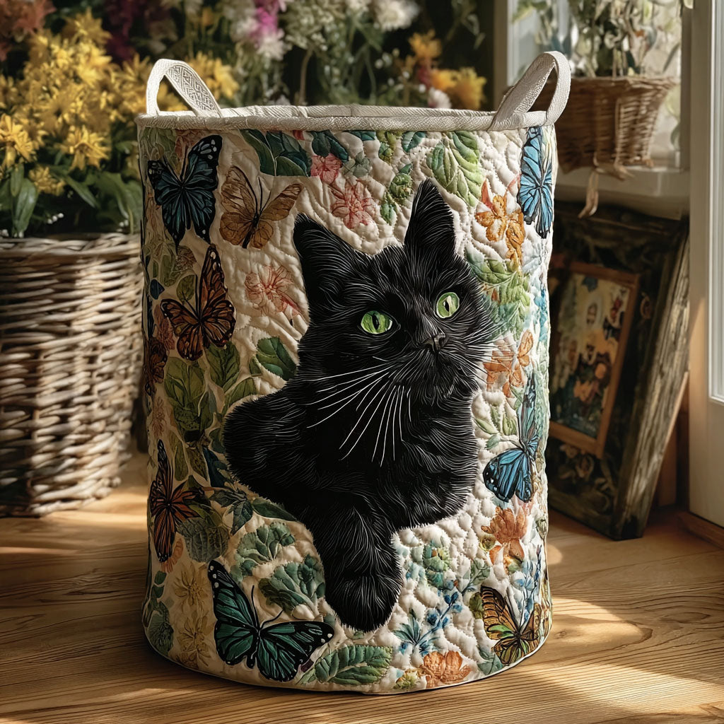 Catnap Corner Quilted Laundry Basket