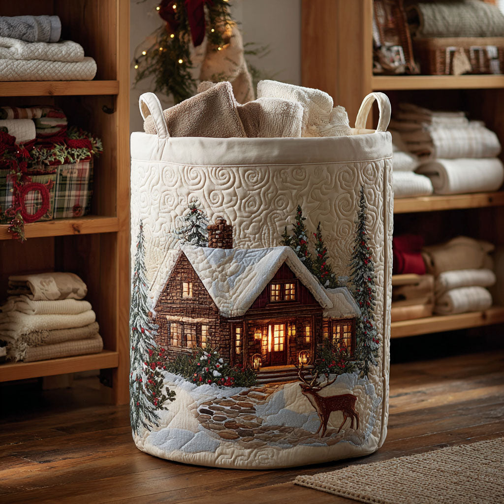 Cozy Lodge Quilted Laundry Basket