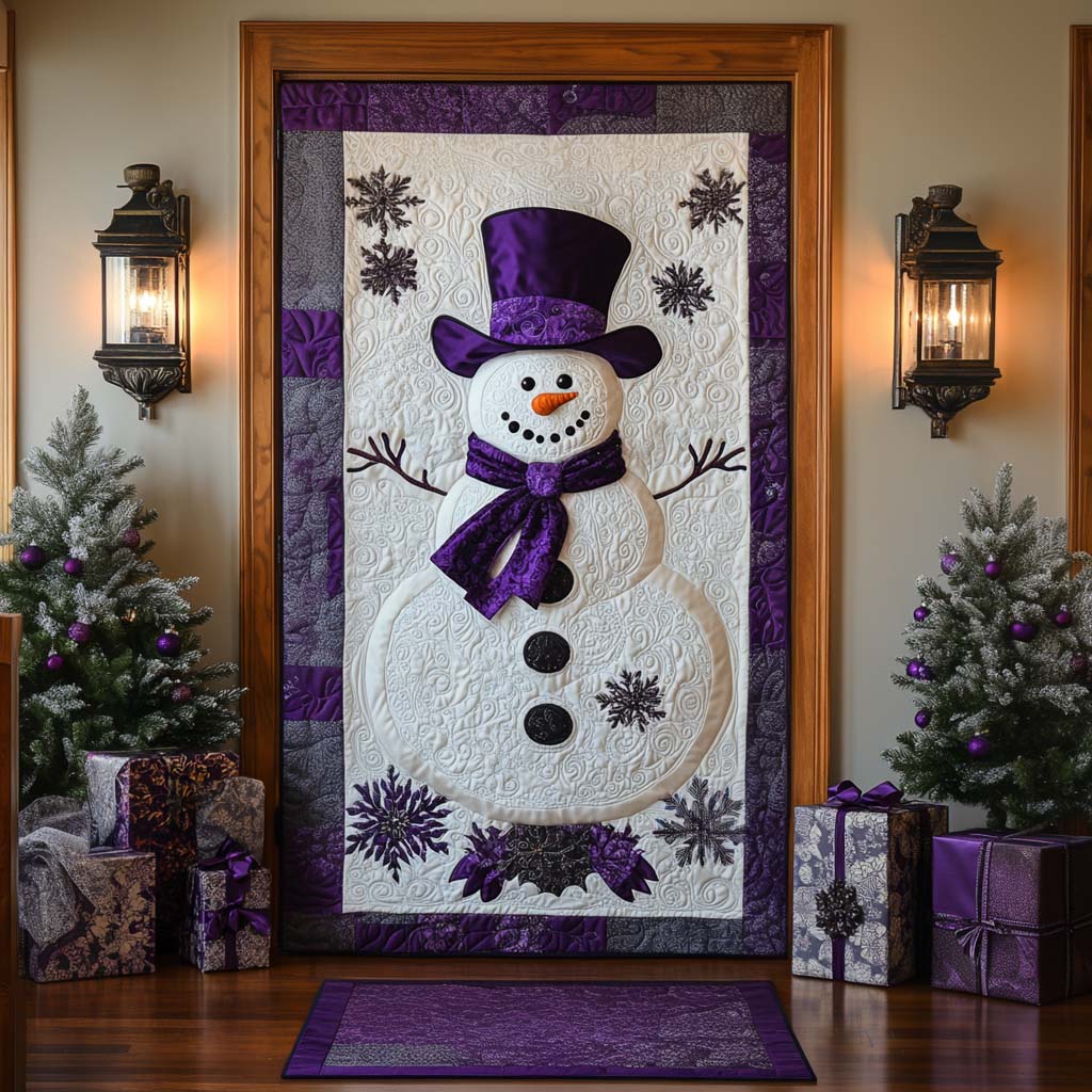 Crisp December Quilted Door Cover