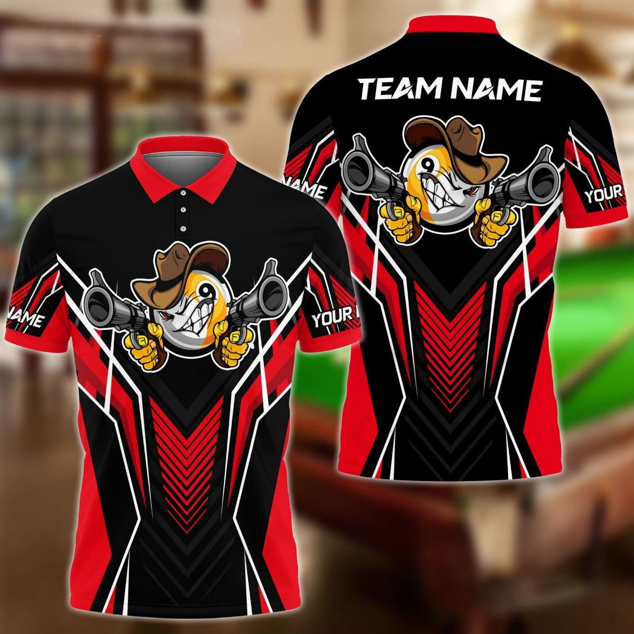 Billiards 9 Ball Cowboy Gunny Premium Personalized Name, Team Name Unisex Shirt