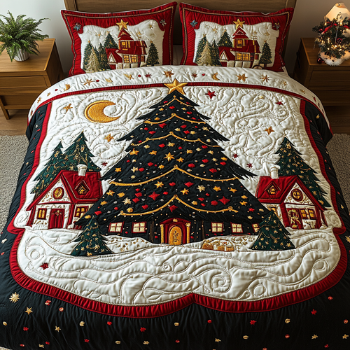 Festive Charm 3-Piece Quilted Bedding Set
